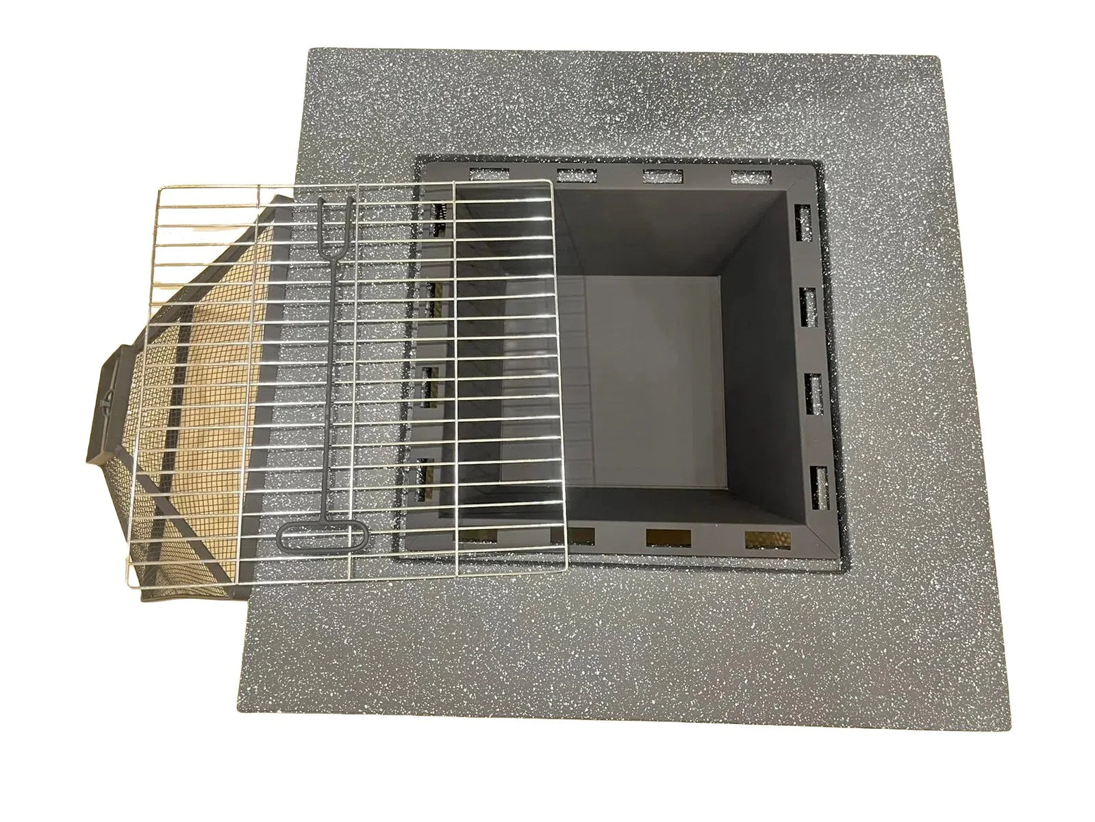 Casa Fiora Portable Outdoor Fire Pit BBQ Grill Garden Stove Fireplace Square Shape