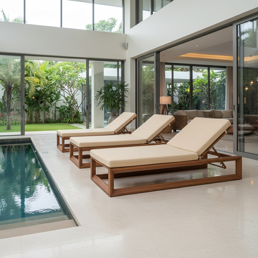 Casa Fiora Aluminum Waterproof Sunbed – Adjustable Outdoor Lounger