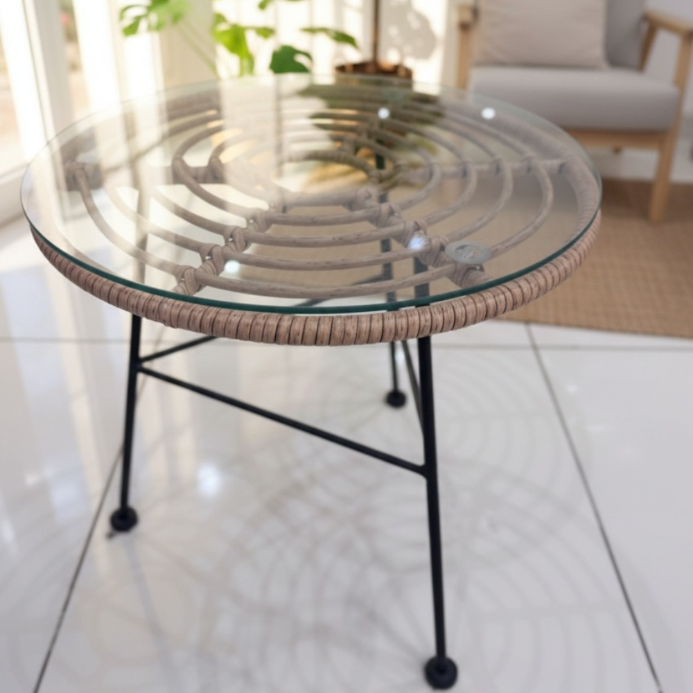 Casa Fiora Modern Glass-Top Accent Table – Stylish, Minimalist, and Perfect for Any Space
