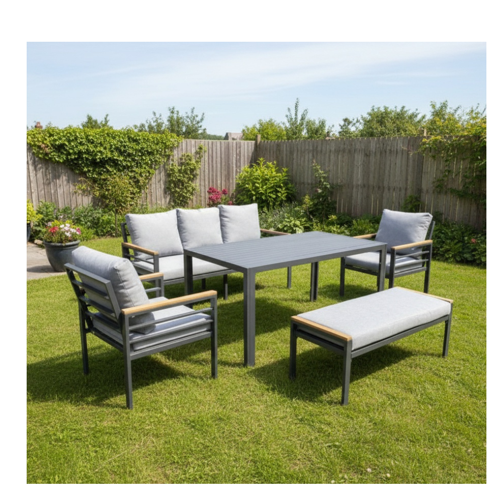 Casa Fiora Durable Aluminum Outdoor Sofa with Waterproof Cushions