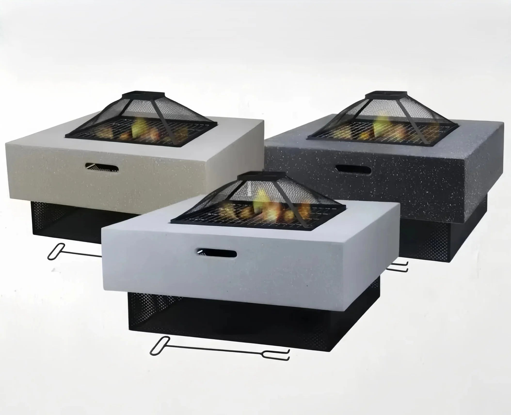 Casa Fiora Portable Outdoor Fire Pit BBQ Grill Garden Stove Fireplace Square Shape