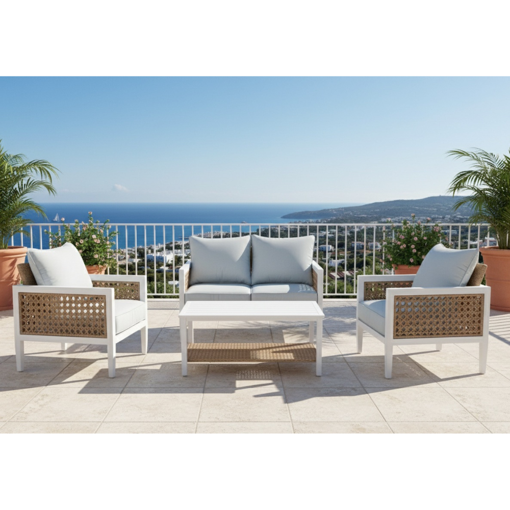 Casa Fiora4 Seater Aluminum Rattan Lounge Set